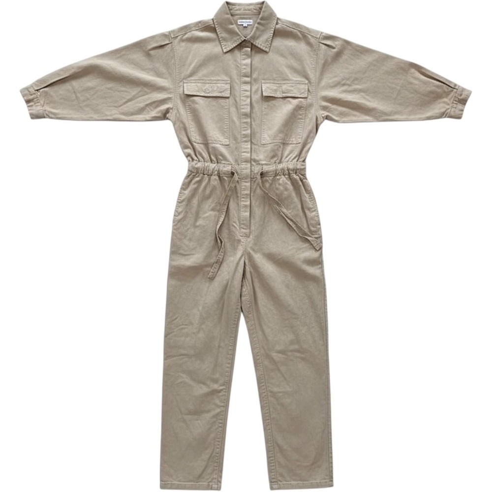 Good American Khaki Utility Jumpsuit Long Sleeve Boiler Suit Tan Size 2
